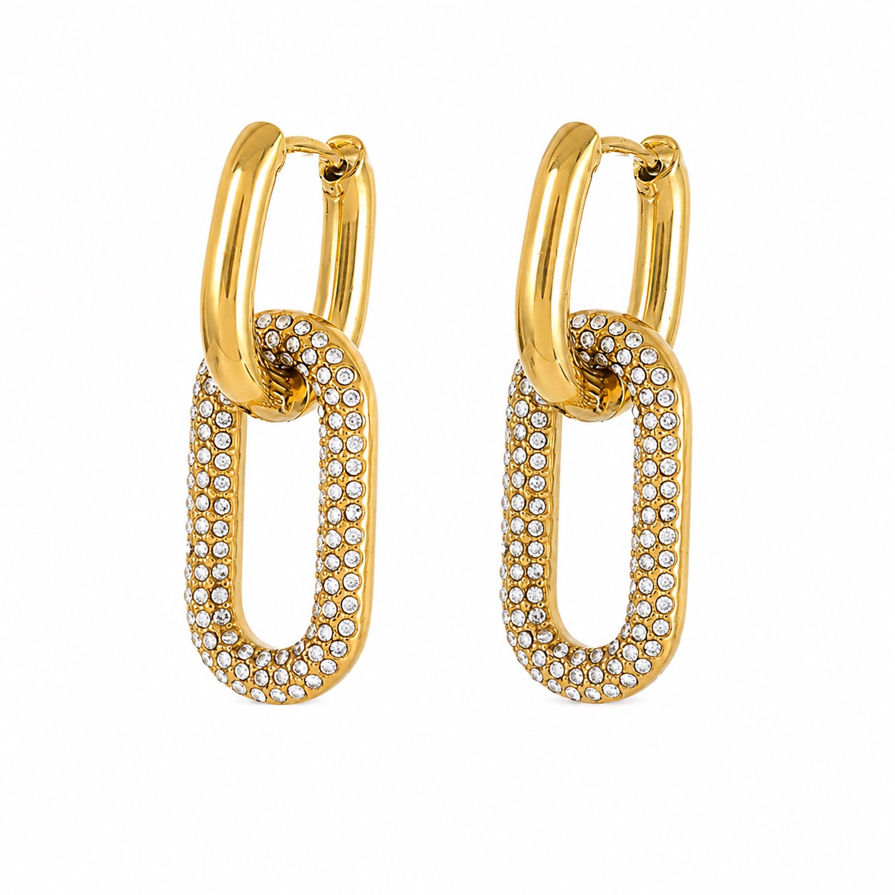 CZ Drop Huggie Hoops