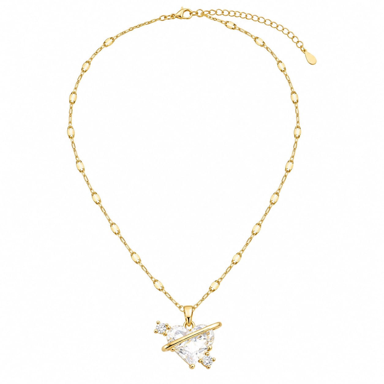 Orbit Heart Pendant Necklace