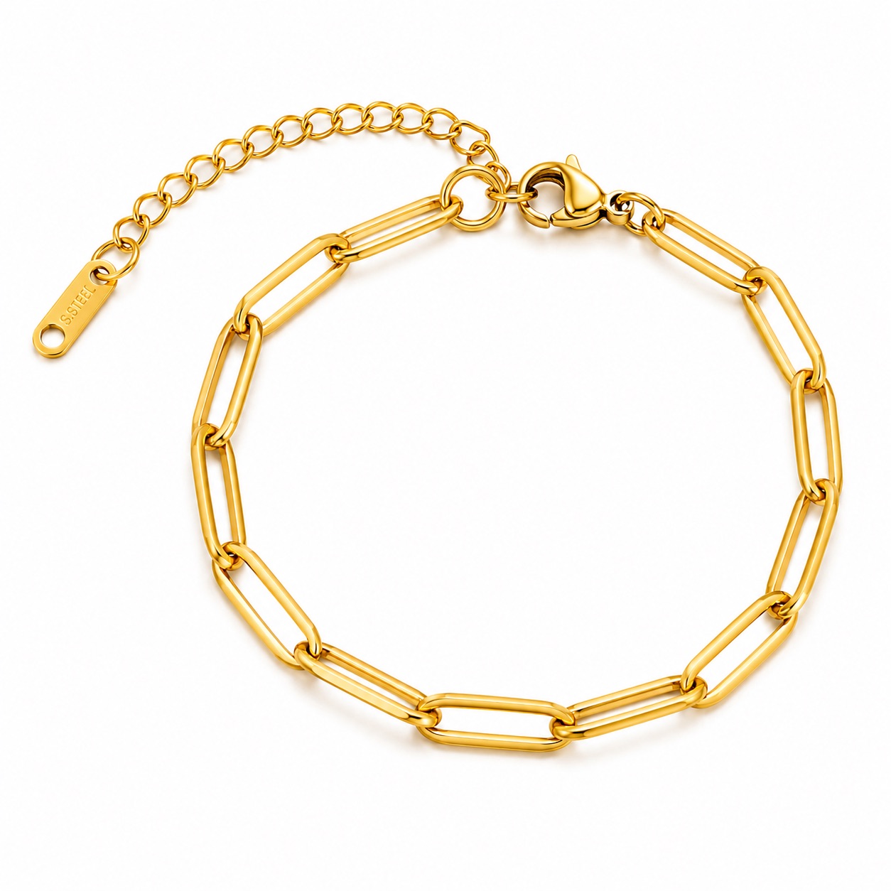 Paperclip Chain Bracelet — Gold