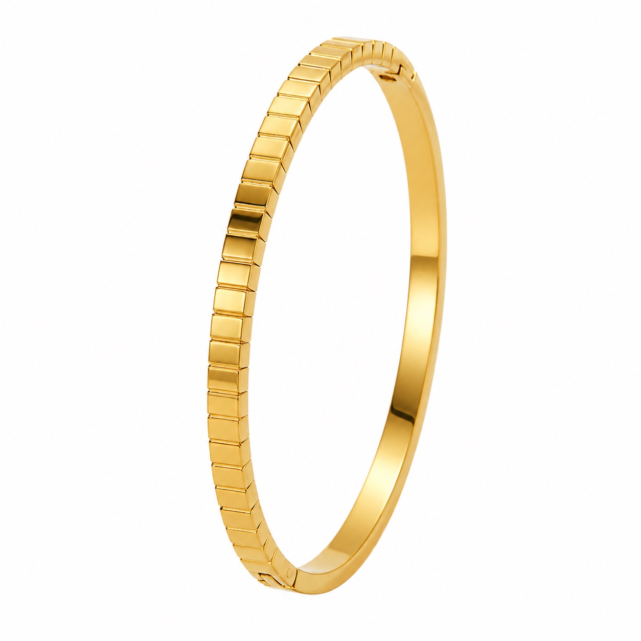 Ribbed Hinged Bangle
