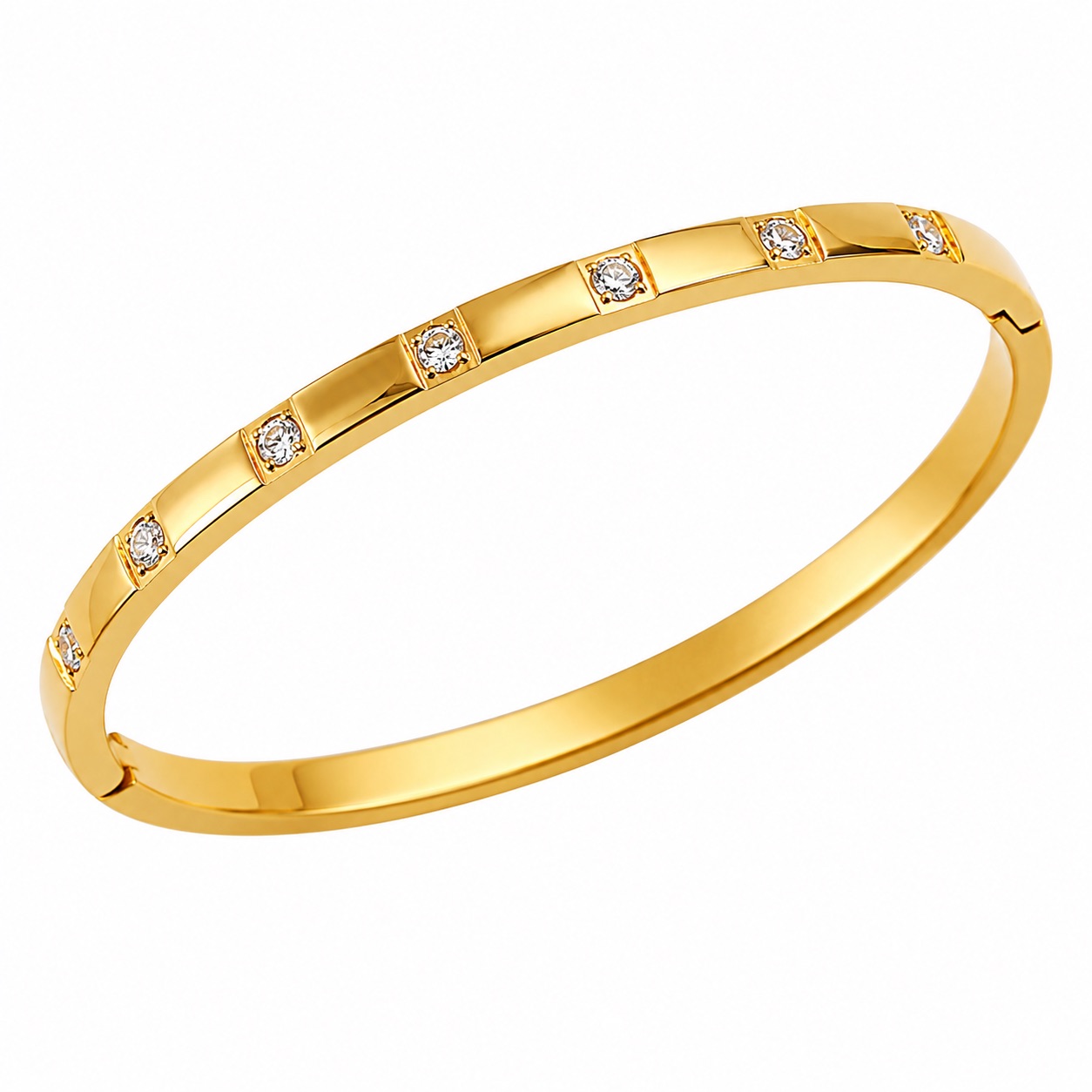 Square-Set Zircon Bangle