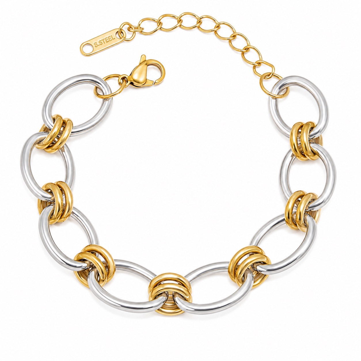 Two-Tone Knot Link Bracelet